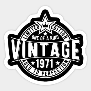 50th birthday vintage retro one of a kind Sticker